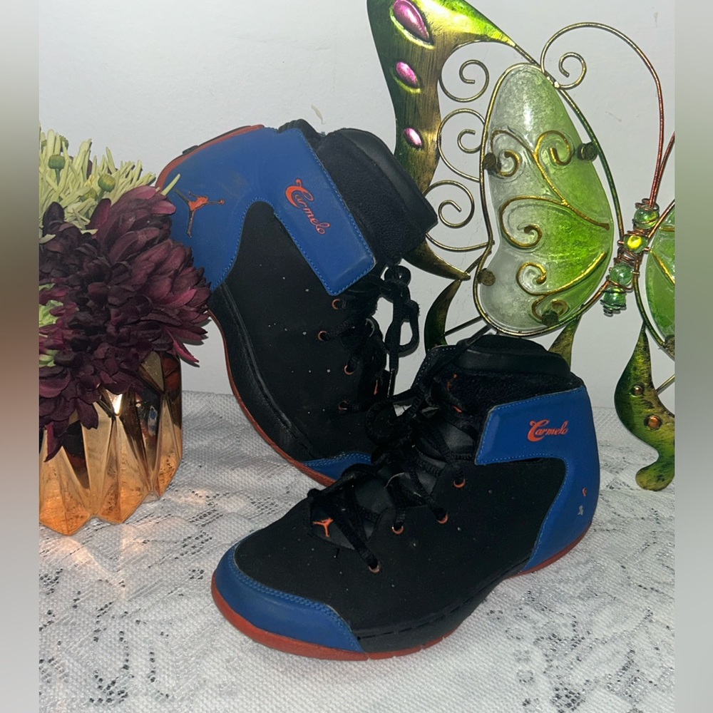 Black and Blue High-Top Sneakers